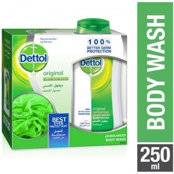 ديتول - غسول للجسم سائل مضاد للبكتيريا ، 250 مل مع نفخة